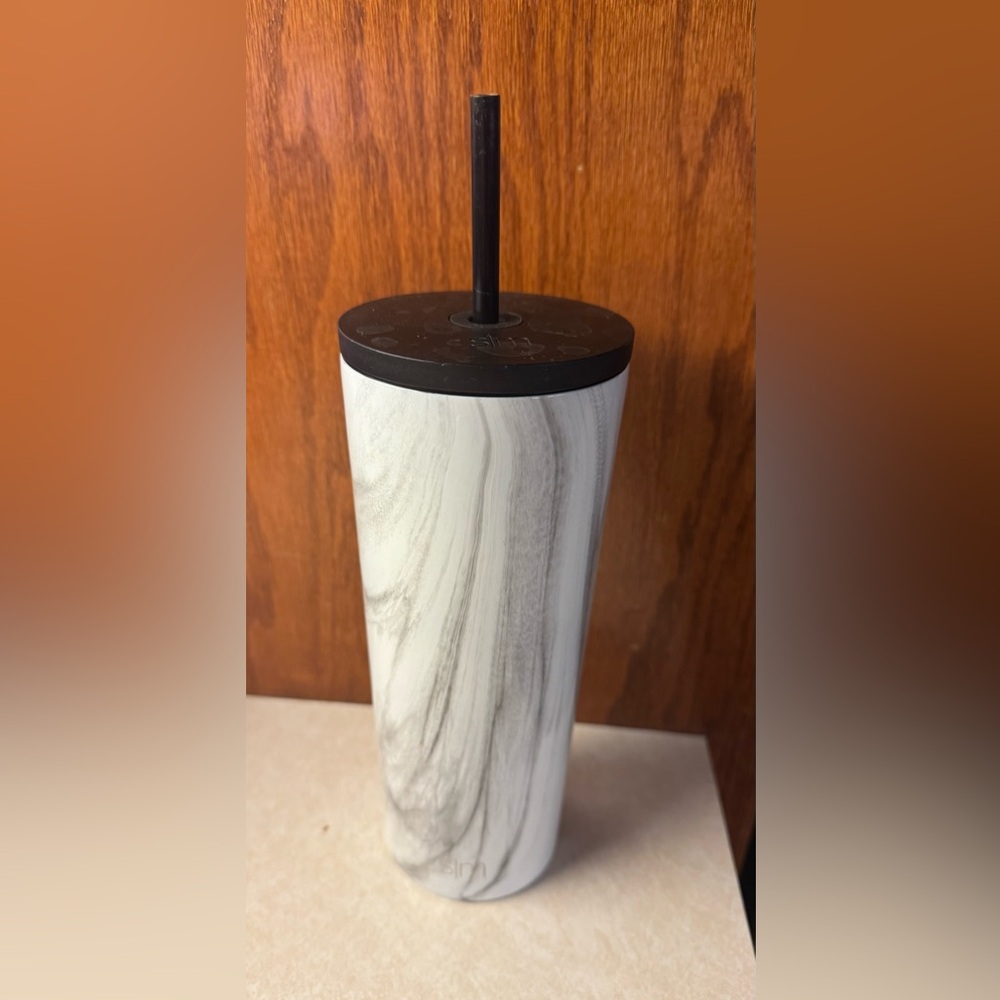 Marble Pattern Tumbler with Straw by Simple Modern